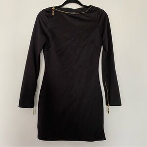 Elegant Black Dress with Gold Accents